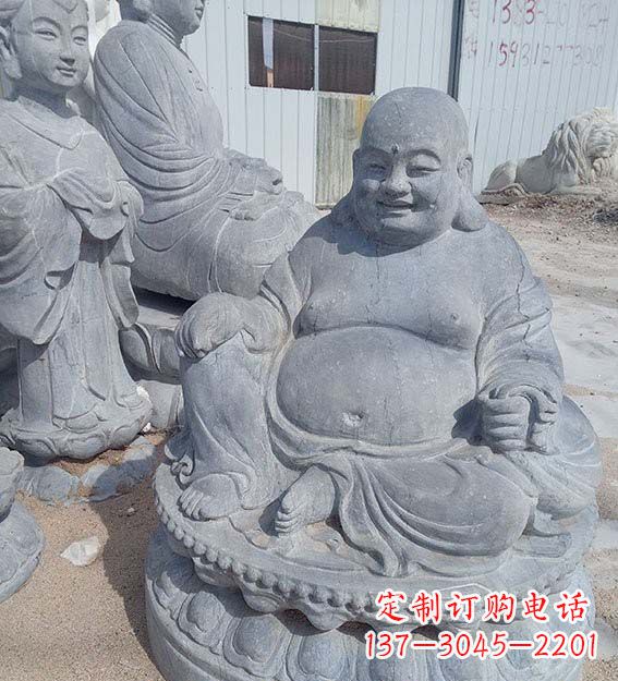 鹤壁青石仿古弥勒佛雕塑