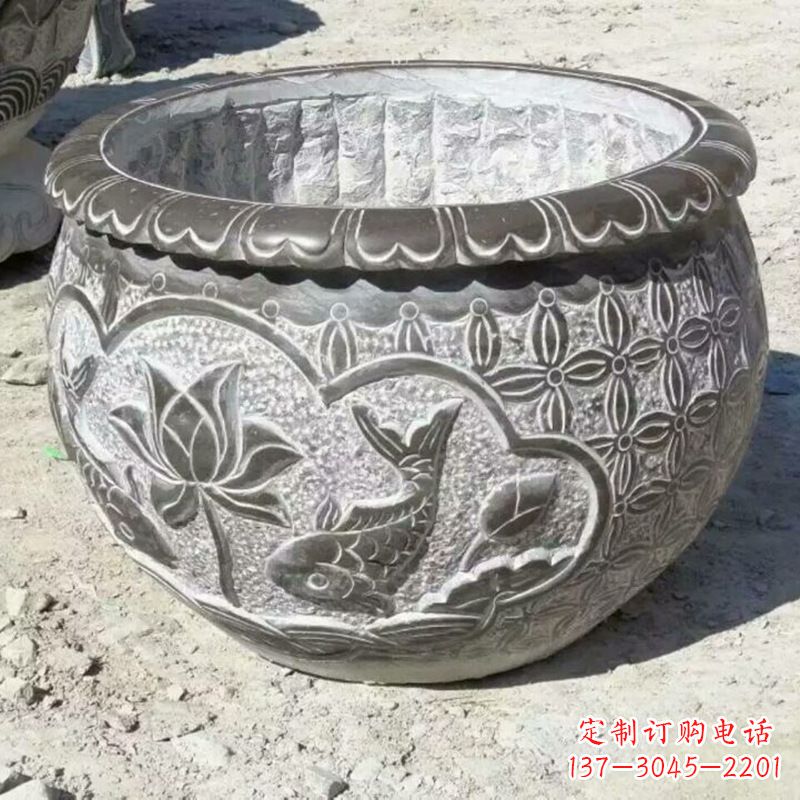 鹤壁精致青石浮雕水缸,为您打造精美绝伦的定制雕塑