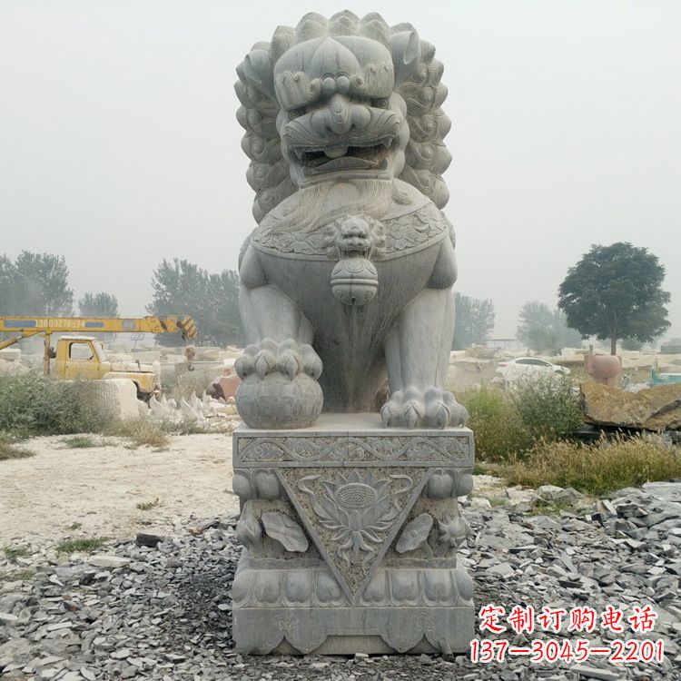 鹤壁完美雕刻,精美青石狮子雕塑