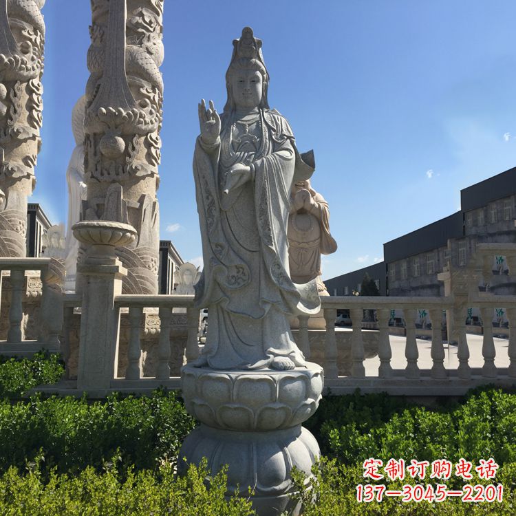 鹤壁精美神圣的观音菩萨石雕塑