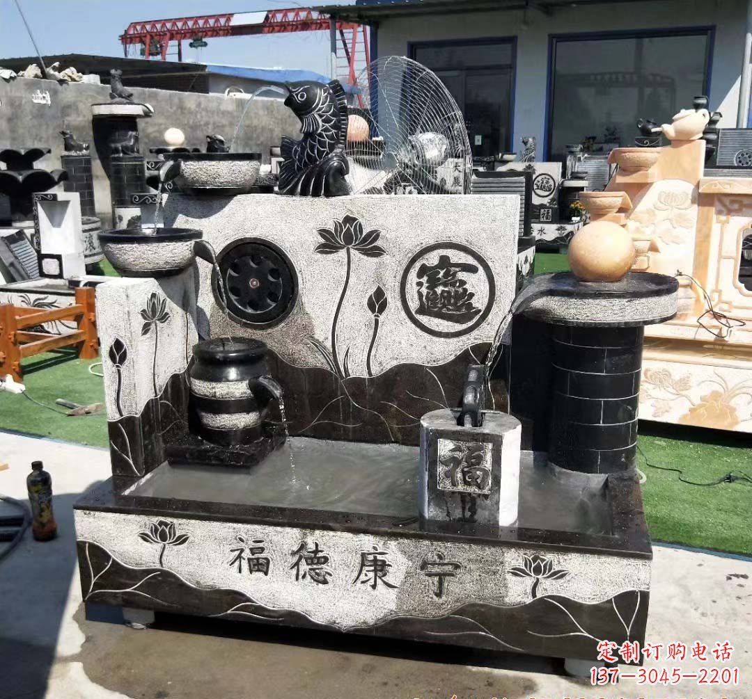 鹤壁青石水池石雕——美丽水中景观