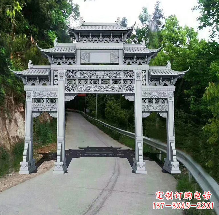 鹤壁青石牌坊雕塑,演绎精致经典