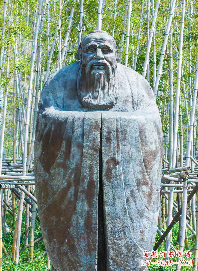 鹤壁青铜孔子人像雕塑,真实还原历史智慧精神