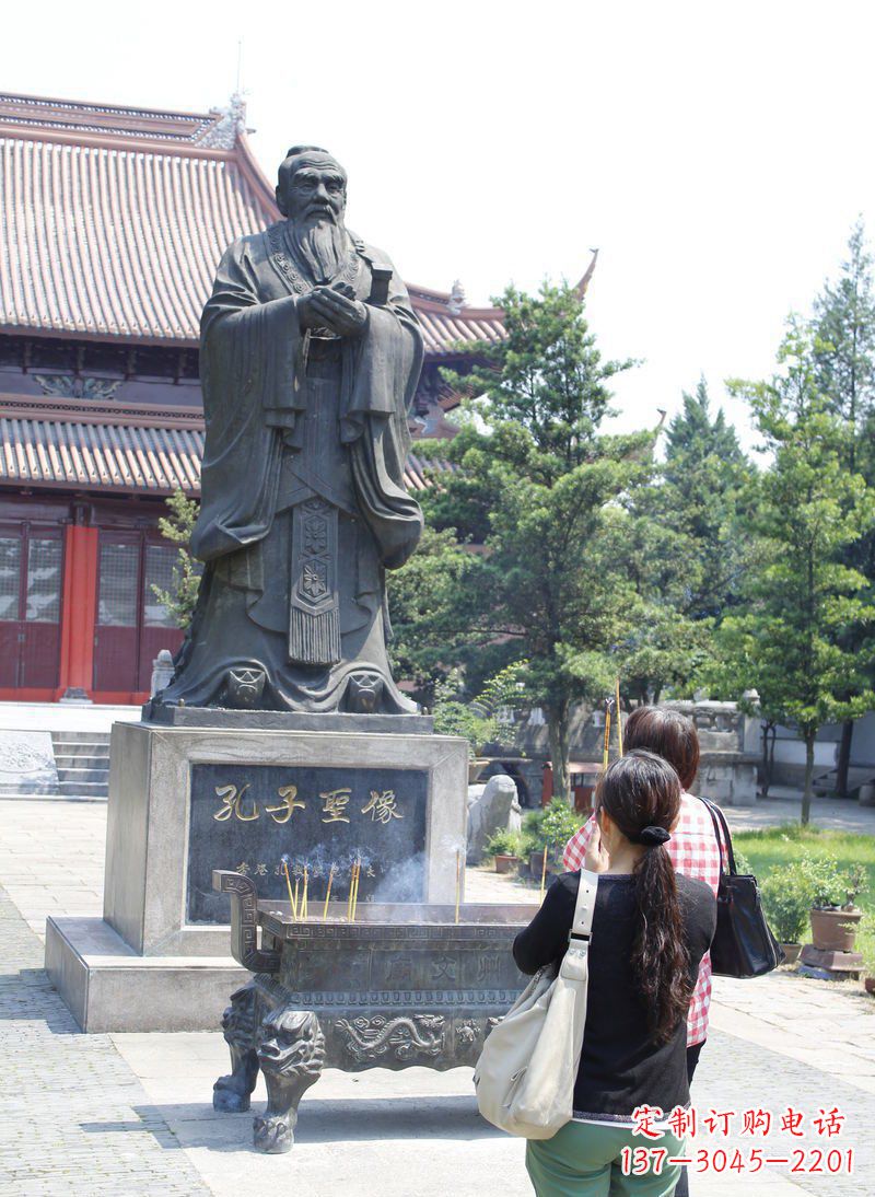鹤壁中领雕塑推出精致青铜孔子雕塑,考究工艺,…