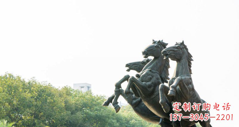鹤壁中领雕塑出品,精美青铜三匹马铜雕塑