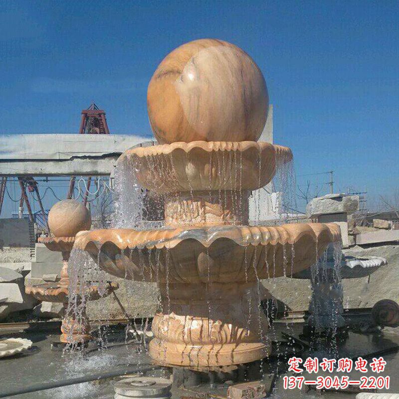 鹤壁曲阳石雕风水球 喷泉
