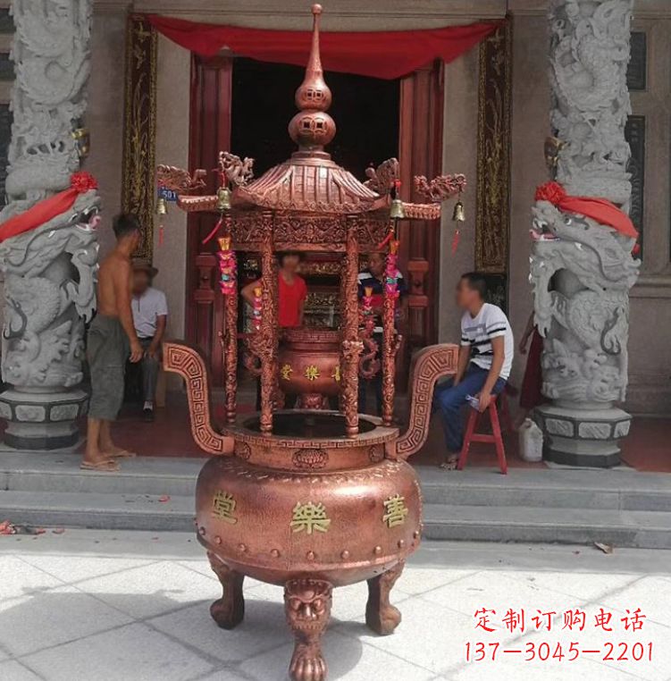 鹤壁精致全铜小香炉雕塑