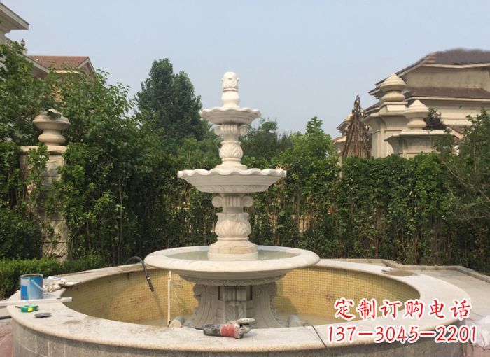 鹤壁三层喷泉公园石雕--唤醒公园原始的气息
