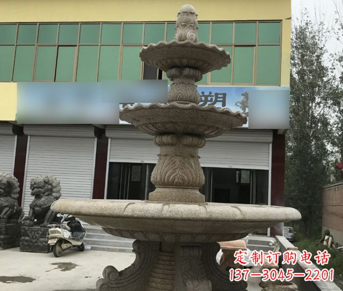 鹤壁三层砂岩喷泉欧式石雕,定制专属你的雕塑