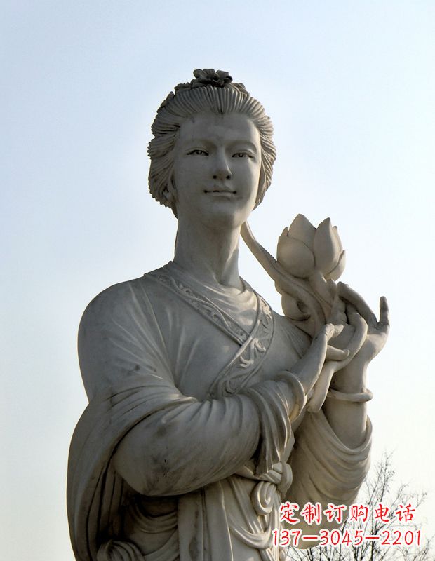 鹤壁汉白玉荷花雕塑,精致美丽无双!
