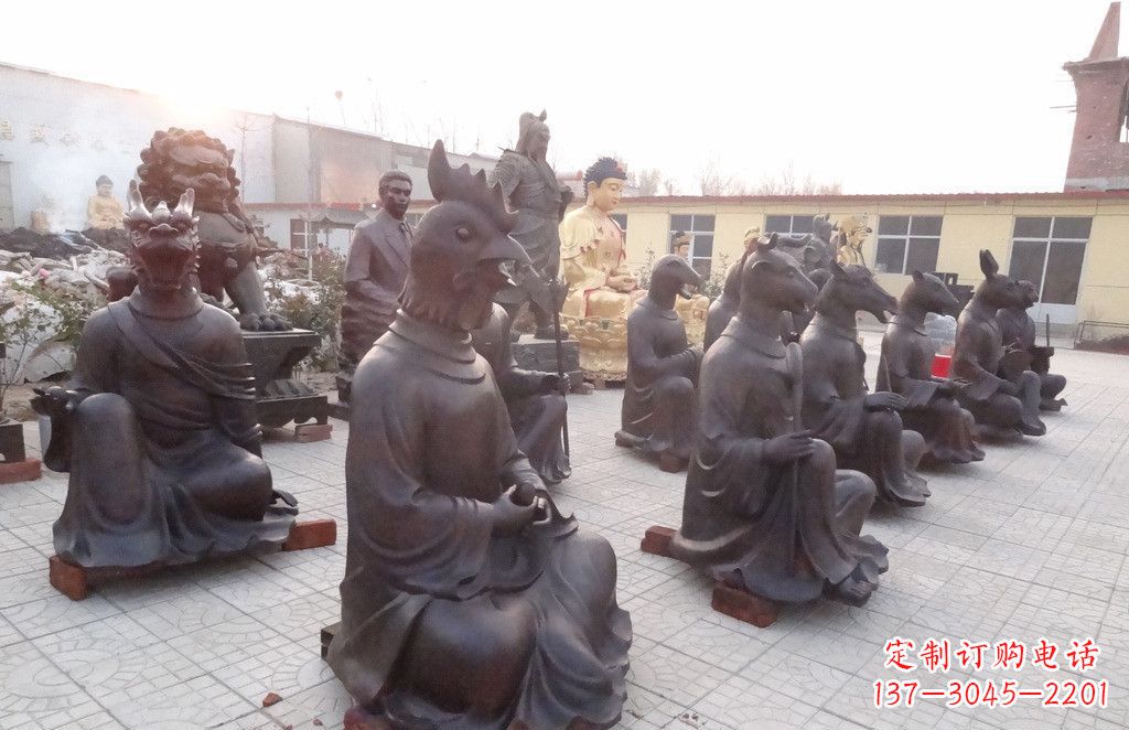 鹤壁定制十二生肖头像铜雕