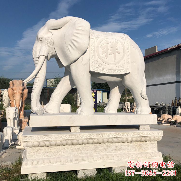鹤壁现代工艺石雕大象雕塑