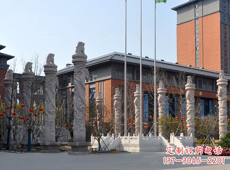 鹤壁石雕华表柱-企业政务部门广场景观装饰柱