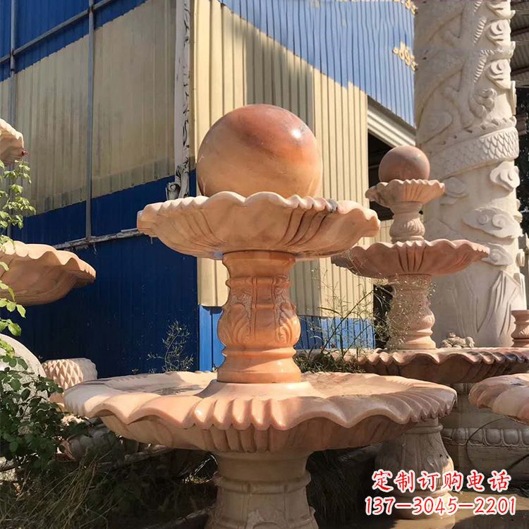 鹤壁石雕五福临门风水球