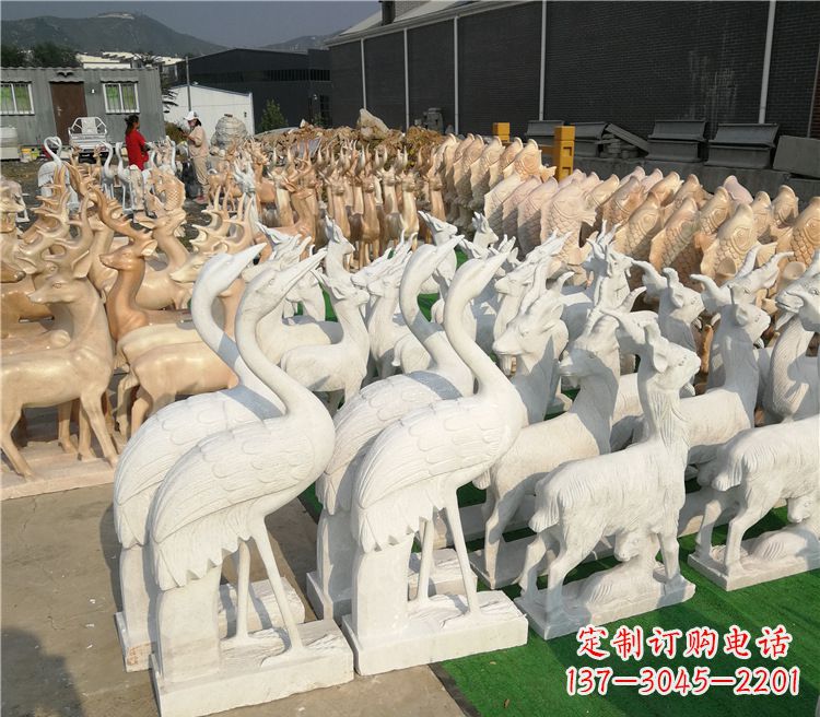 鹤壁石雕仙鹤雕塑
