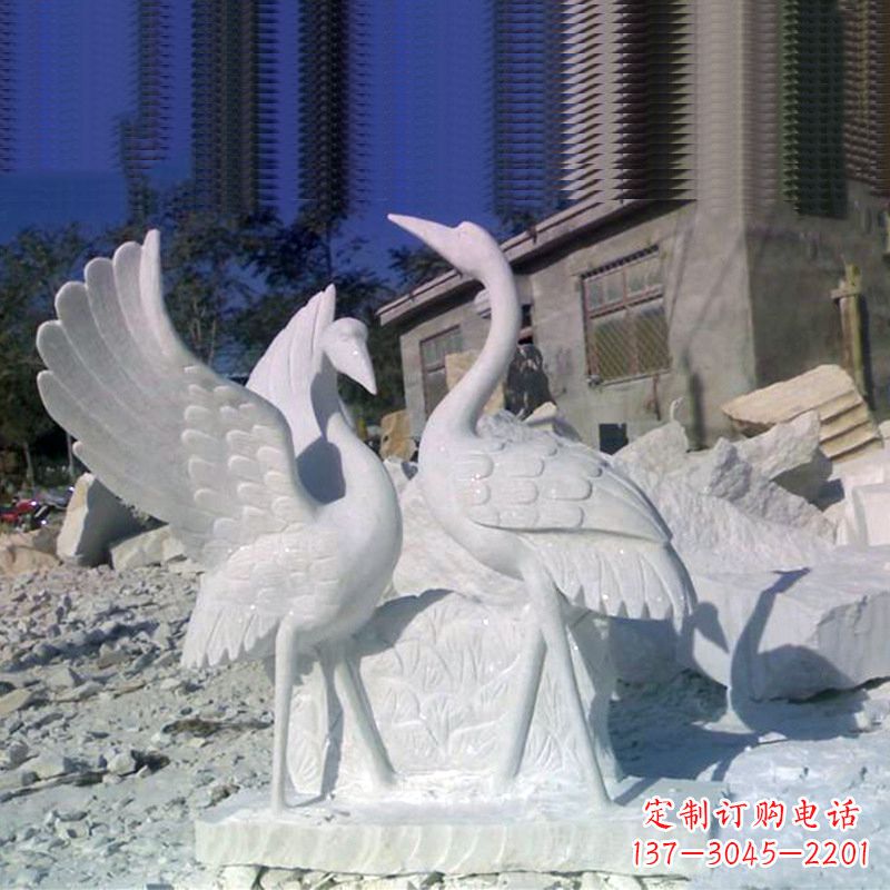 鹤壁石雕仙鹤低头