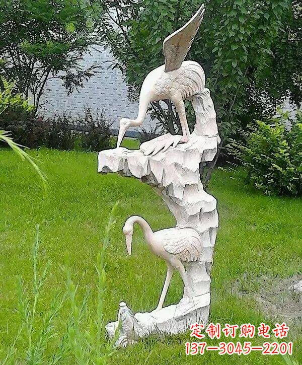 鹤壁石雕仙鹤鲤鱼