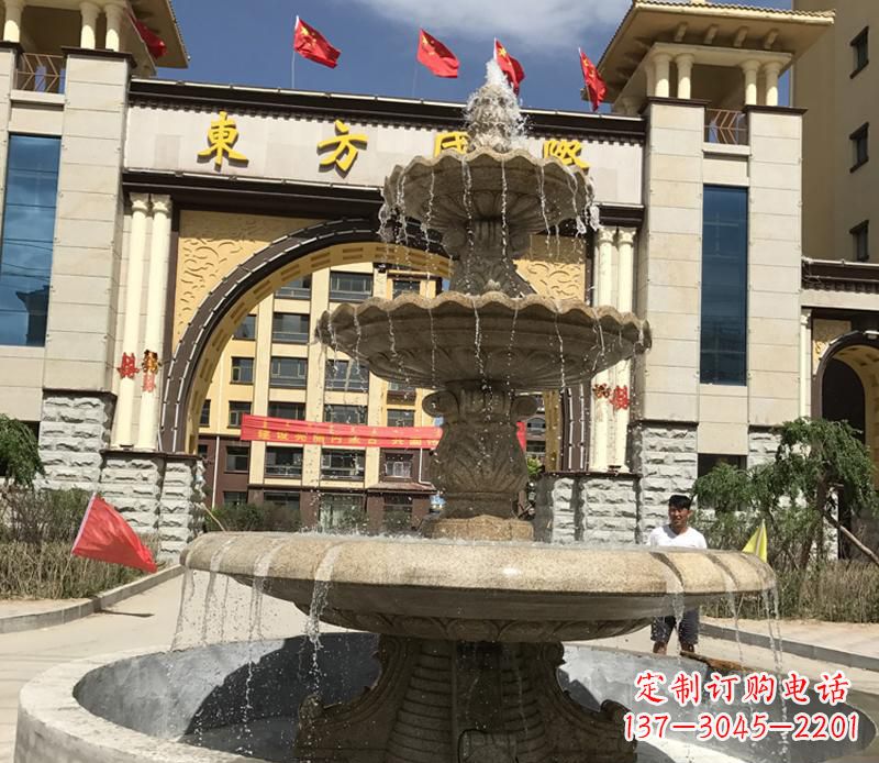 鹤壁石雕小区大型喷泉雕塑