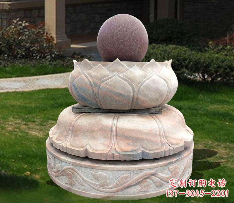 鹤壁石雕小区风水球雕塑
