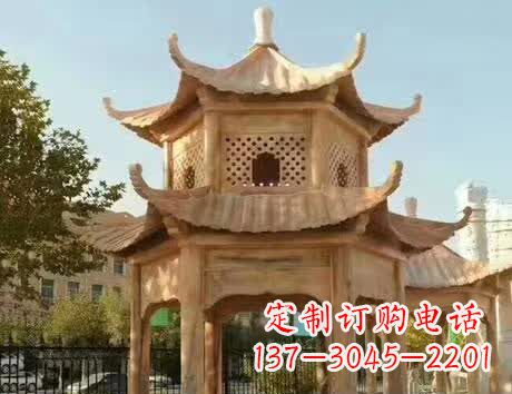 鹤壁石雕小区景观双层凉亭