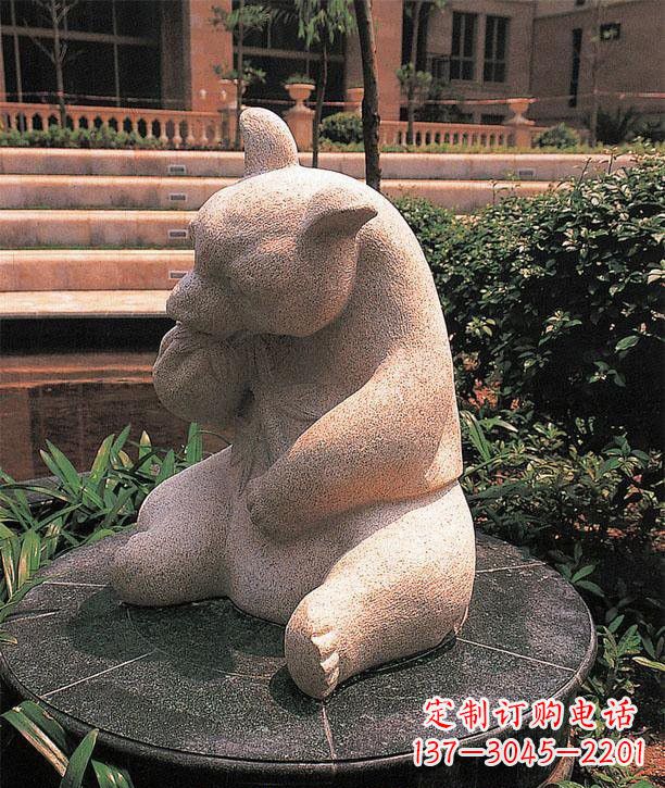 鹤壁石雕熊猫