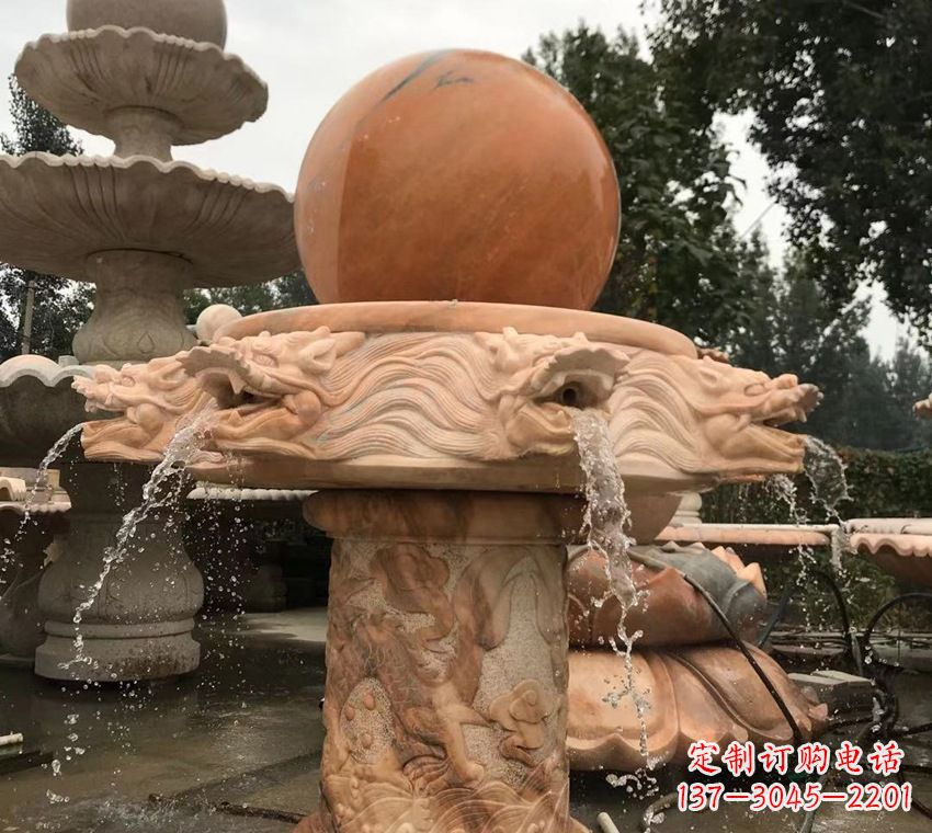 鹤壁石雕自然流水喷泉