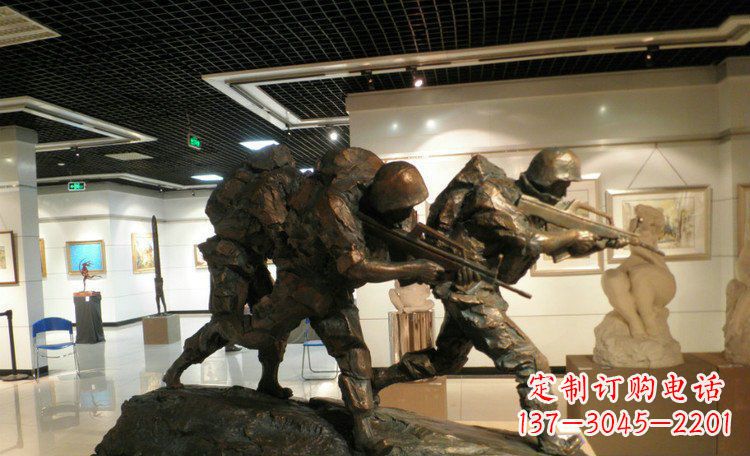 鹤壁士兵突击战士铜雕