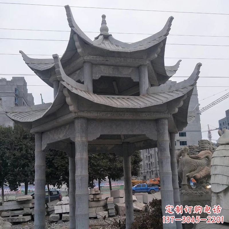鹤壁双层八角石雕凉亭