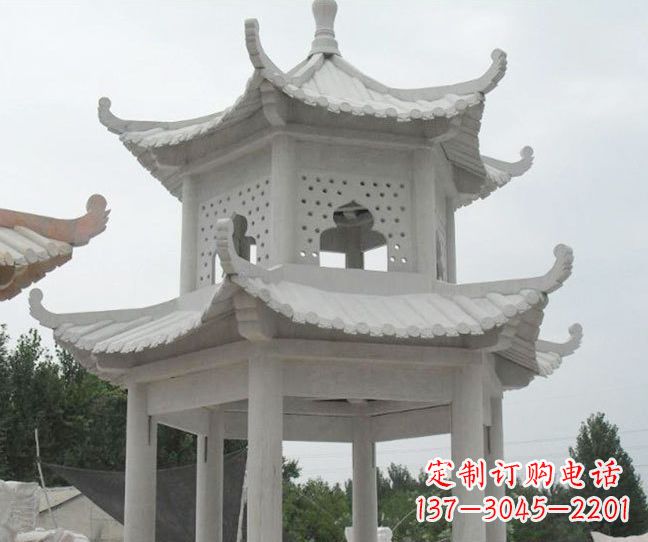 鹤壁双层大理石凉亭石雕