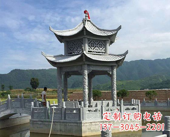 鹤壁双层仿古凉亭石雕_1