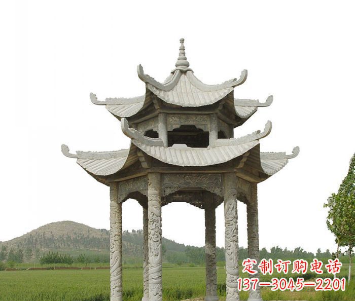鹤壁双层仿古石雕凉亭