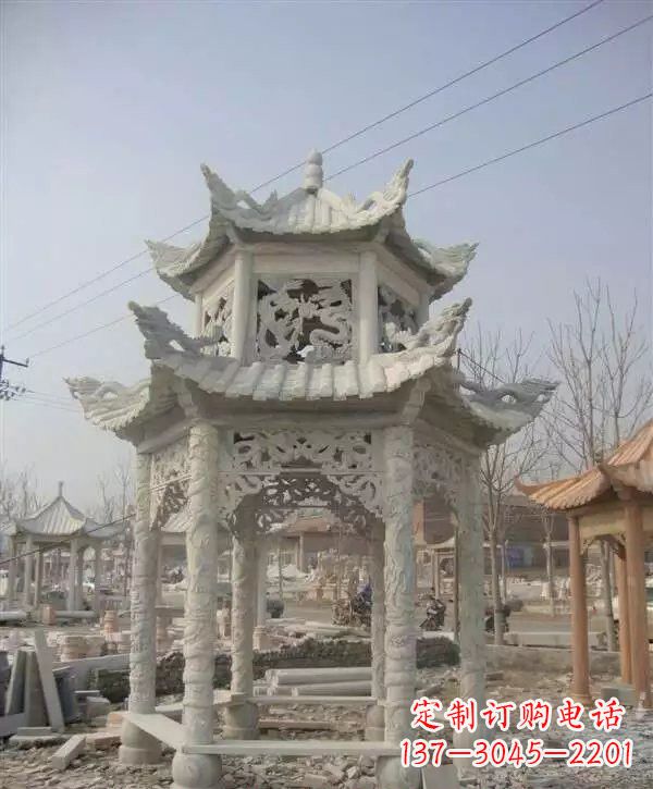 鹤壁双层凉亭石雕