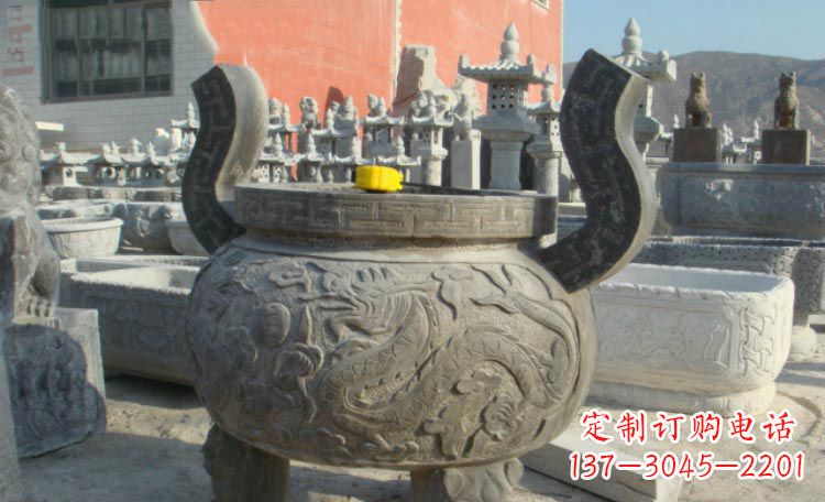 鹤壁双龙戏珠浮雕香炉铜雕