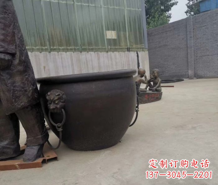 鹤壁水缸铜雕塑 (2)