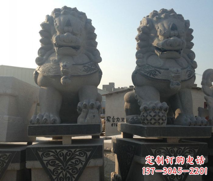 鹤壁寺庙景观仿古石狮子 (2)