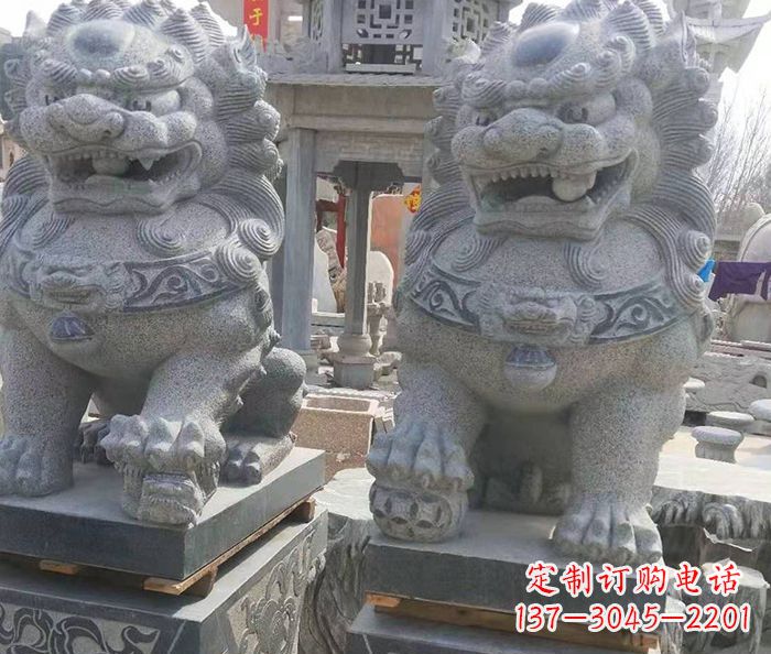 鹤壁寺庙景观仿古石狮子 (3)
