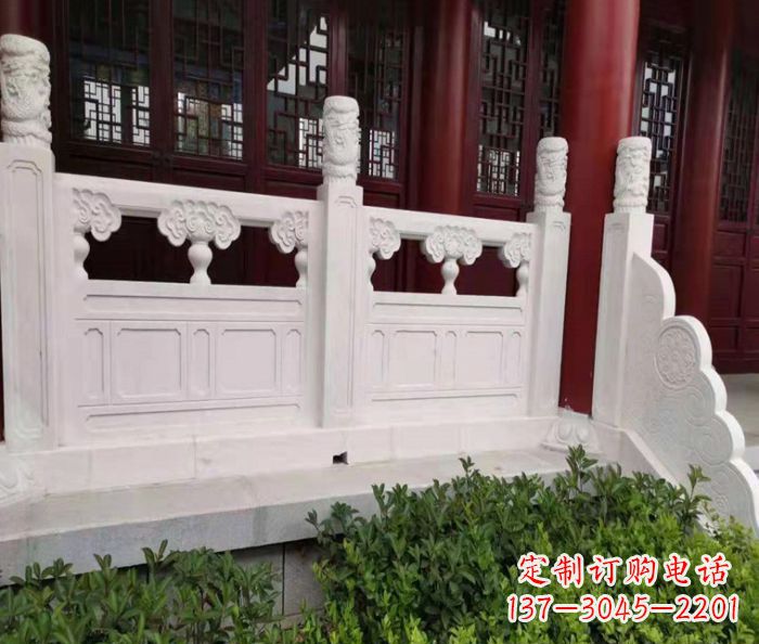 鹤壁寺庙景观汉白玉石浮雕栏板 (3)