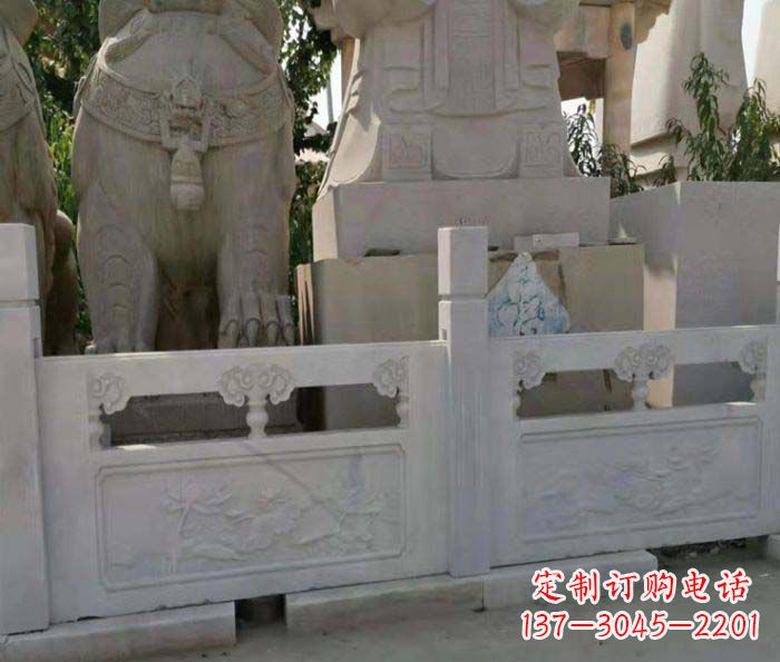 鹤壁寺庙景观汉白玉石浮雕栏板