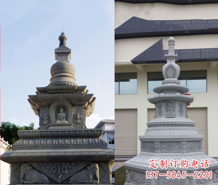鹤壁寺庙景观舍利塔石雕 (3)