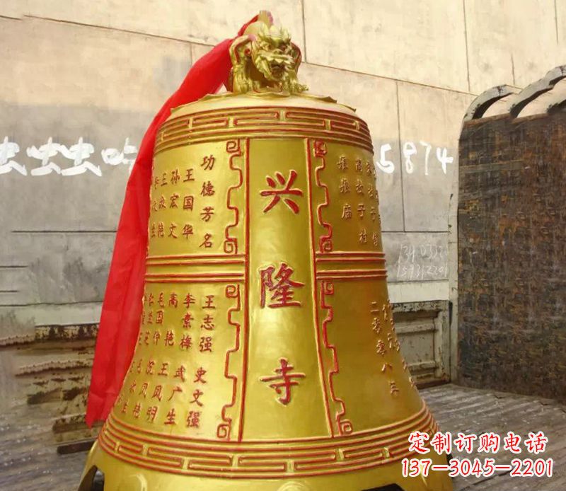 鹤壁寺庙景观铜钟雕塑