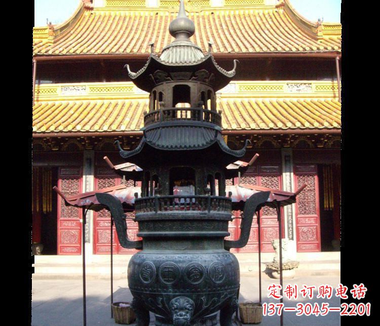 鹤壁寺庙景观香炉铜雕