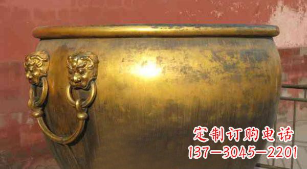 鹤壁寺庙水缸铜雕 (2)