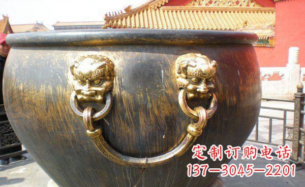 鹤壁寺庙水缸铜雕 (3)