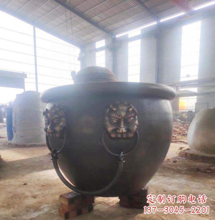 鹤壁寺庙水缸铜雕