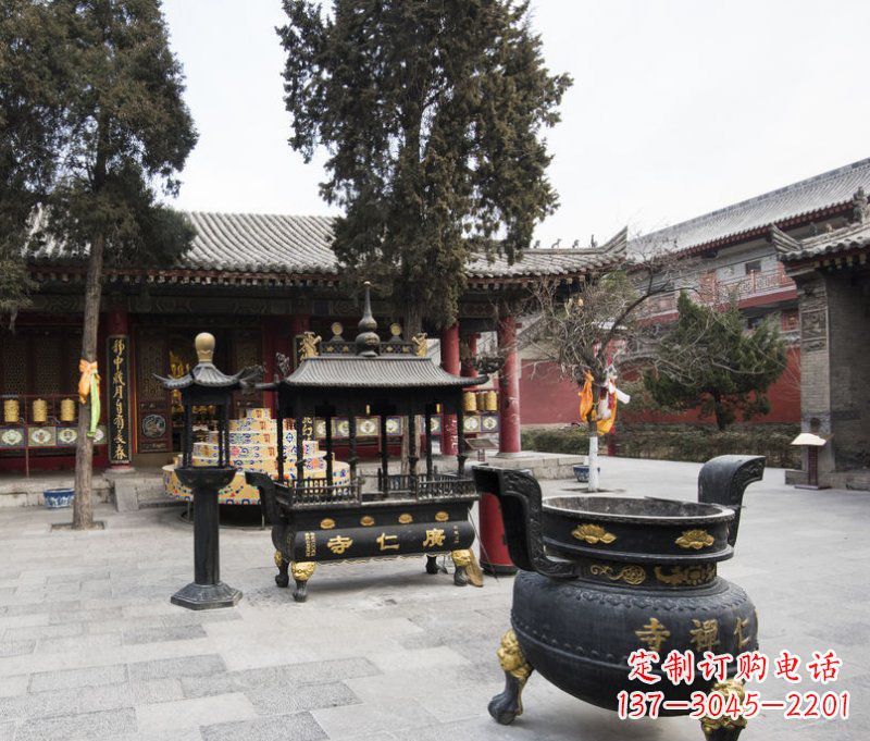 鹤壁寺庙铜香炉铜雕