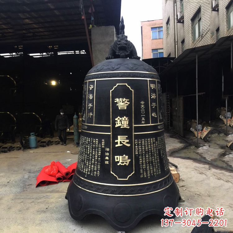 鹤壁寺庙铜钟雕塑