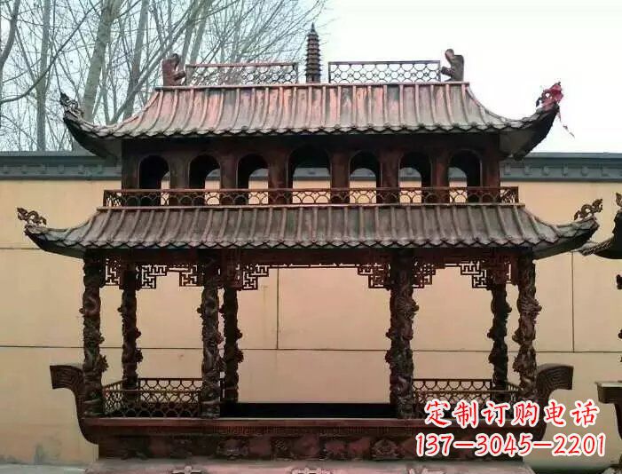 鹤壁寺庙香炉铜雕 (3)