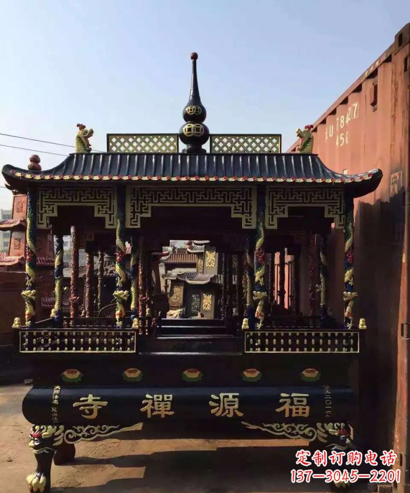 鹤壁寺庙香炉铜雕 (2)
