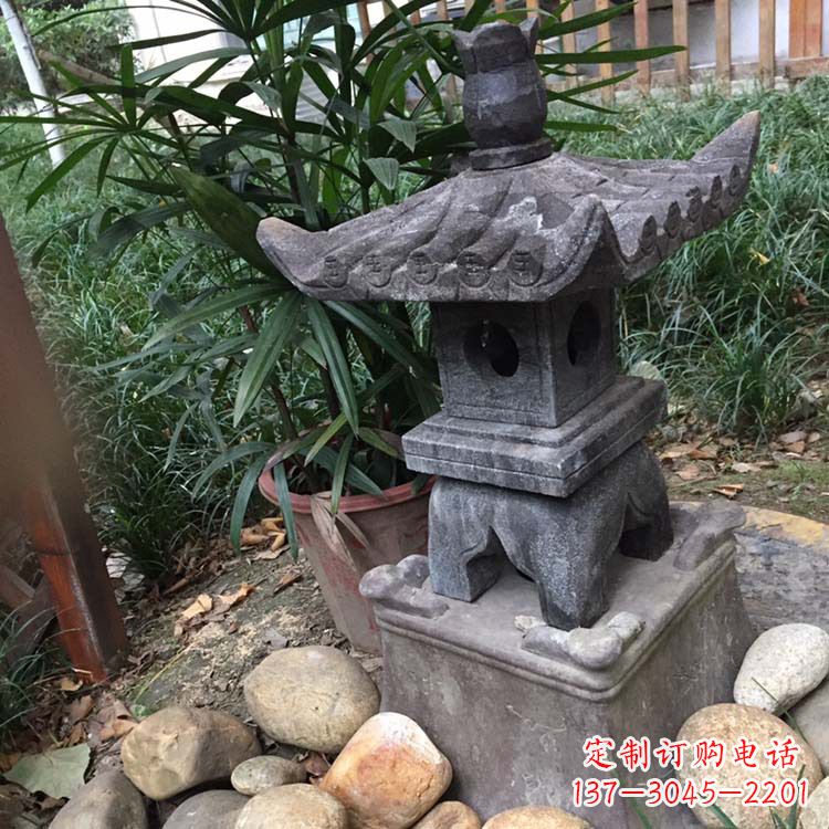 鹤壁寺庙园林青石做旧仿古石灯
