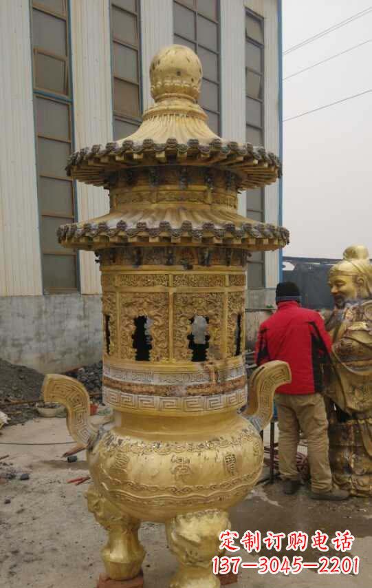 鹤壁寺庙香炉铜雕塑